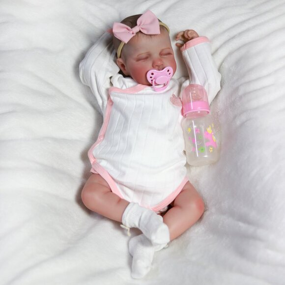 Handmade Realistic Reborn Baby Dolls Vinyl Silicone Newborn Doll Real Girl Gift - Picture 2 of 8